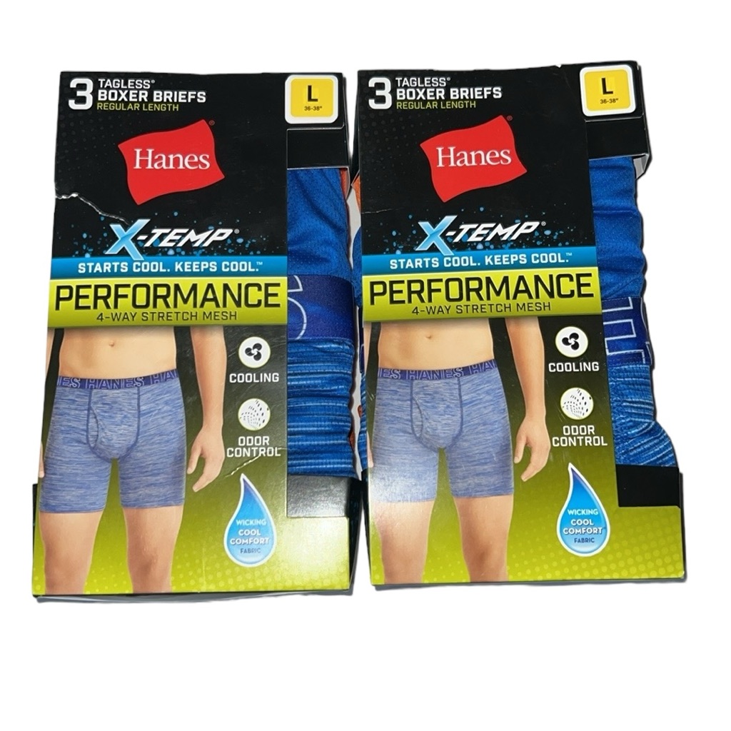 New Hanes Men's X-Temp Tagless Boxer Briefs (2 Packages)